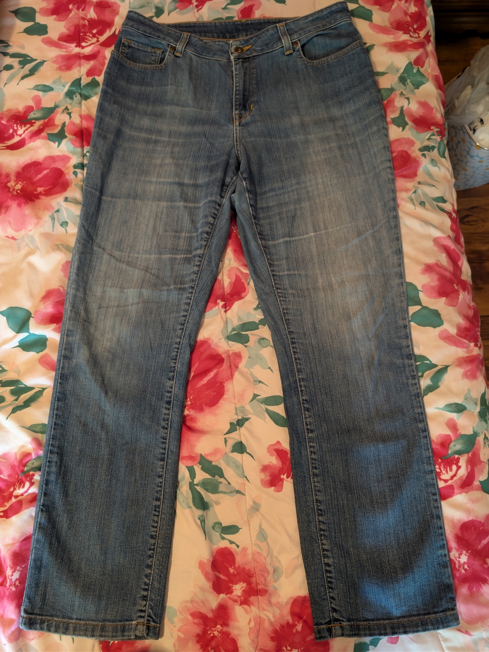 L.L. Bean Women's Faded Blue Straight-Leg Jeans
